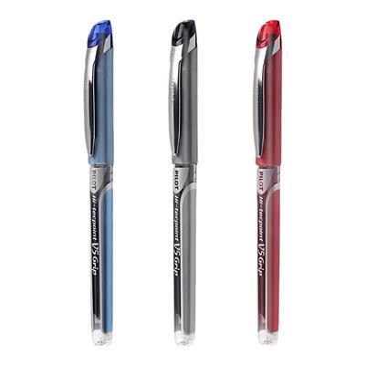 日本pilot百乐V5小银管水性笔黑色练字笔直液式针管笔Grip橡胶BXGPN-V5大容量学生办公用走珠水笔0.5mm旗舰店