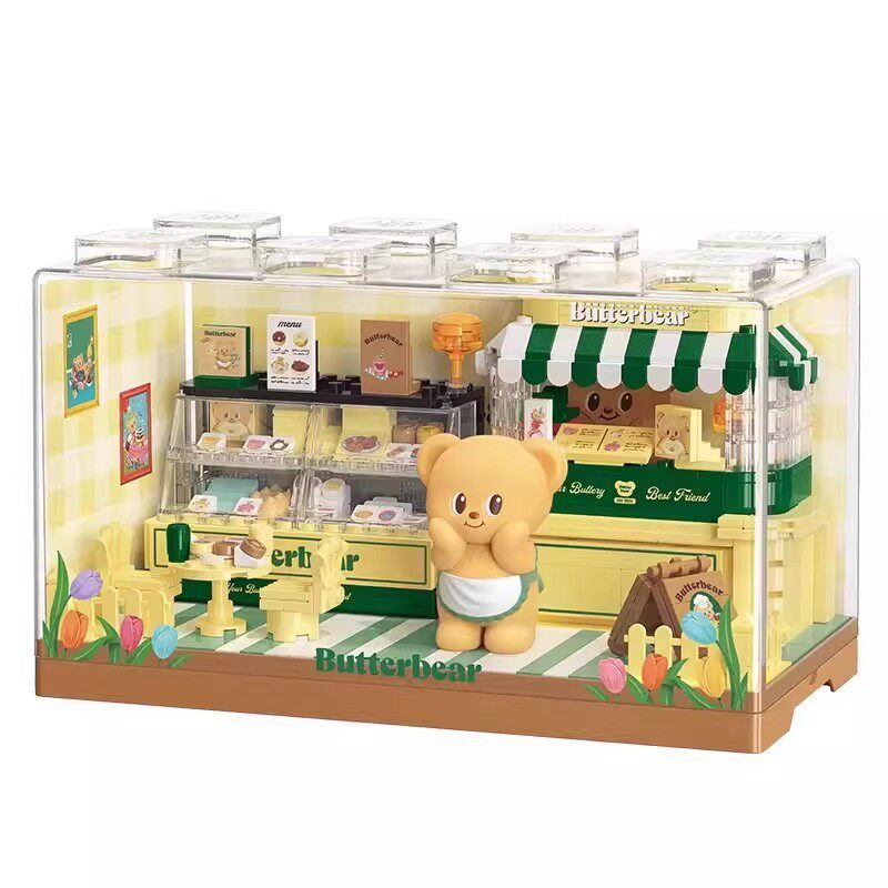 TOPTOY积木黄油小熊甜品店女孩