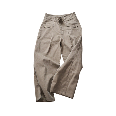 「白胡椒」单褶加厚磨毛直筒裤