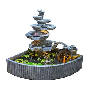 大型假山鱼池循环流水景摆件喷泉瀑布风水轮庭院别墅角落装饰造景