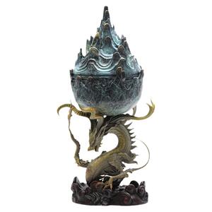 青沉御龙博山炉仿古纯铜摆件