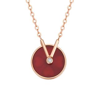 莱绅通灵珠宝 双面设计 旋转华尔兹 18K金钻石吊坠项链女