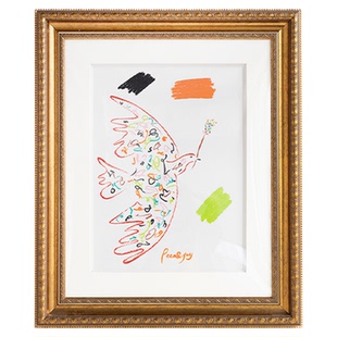 若奈挂画 Picasso现代简约毕加索挂画好寓意手绘客厅沙发装饰墙画