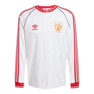 酷锐足球阿迪达斯曼联复刻1991年客场特别款足球长袖球衣JF0375