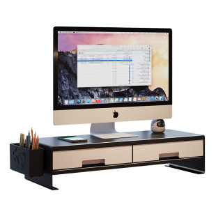 电脑增高架显示器办公桌置物架收纳盒台式屏幕底座带抽屉工位支架