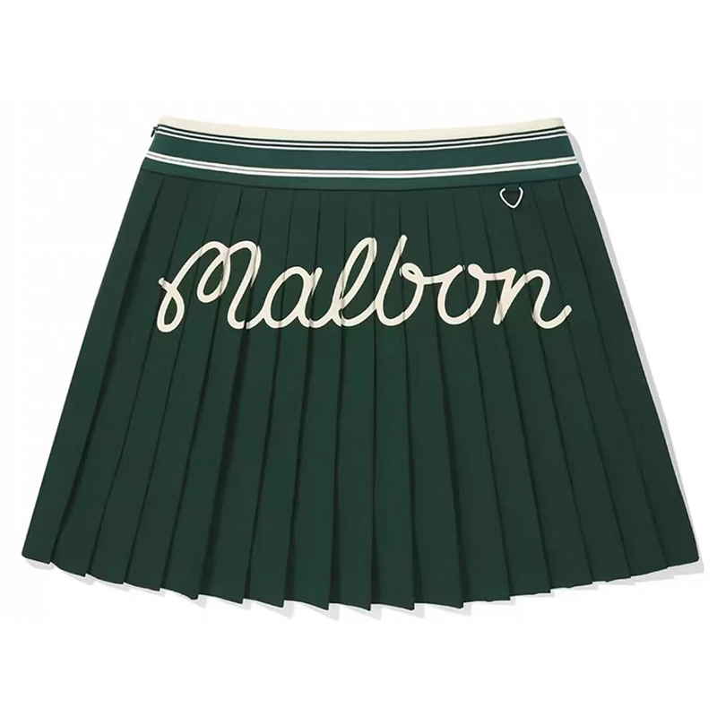 Malbon高尔夫女百褶条纹短裙
