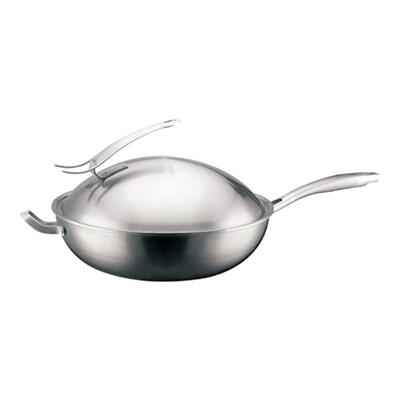 顺发304不锈钢炒锅32cm燃气通用