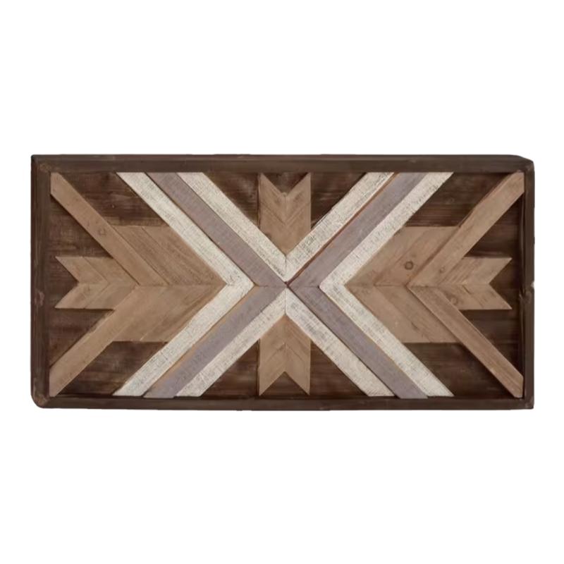 纽约下城公园进口纵横交错的农舍西南风几何纯木壁饰墙面装饰