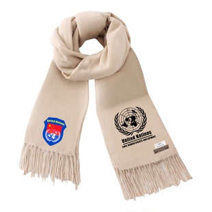 联合国周边主题维和部队围巾男女青少年秋冬保暖围脖百搭休闲披肩