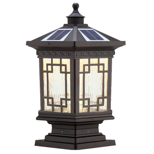 太阳能柱头灯户外防水别墅大门两侧柱子围墙农村接电款室外庭院灯