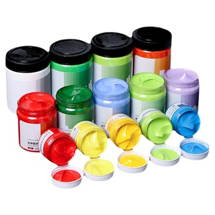 青竹丙烯颜料防水不掉色100ml墙绘专用防晒纺织DIY手绘画鞋白色黑色500ml大瓶绘画染料流体画画材料工具套装