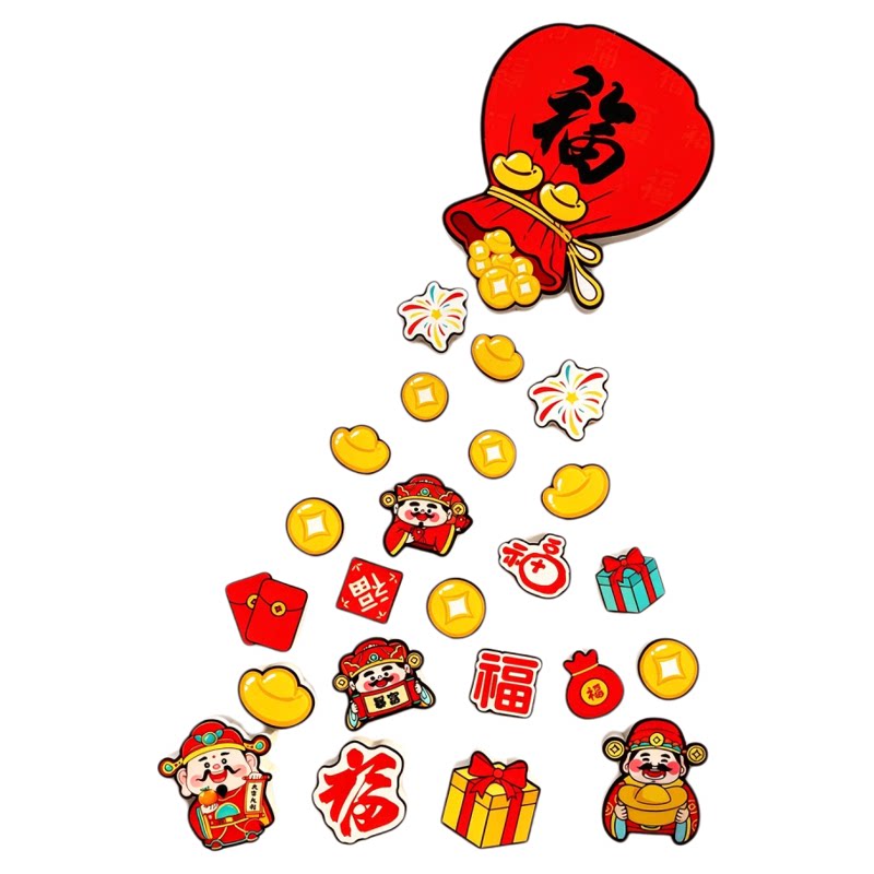 财神亚克力3D立体贴纸客厅背景