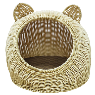 猫窝四季通用半封闭式手工仿藤编宠物窝可水洗猫咪夏季凉窝狗窝
