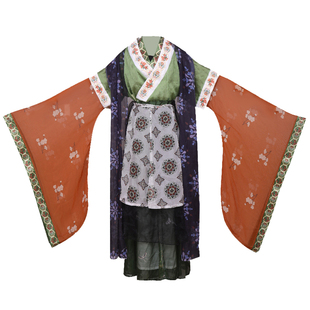 兮织锦原创蝴蝶图卷魏晋南北朝大袖襦女装汉服套装复原款神仙服秋