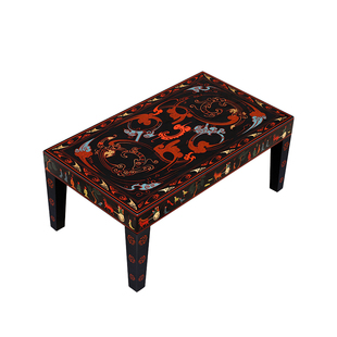 晋元恒新中式飘窗小炕桌实木客厅凤纹炕桌卧室仿古飘窗复古风茶几