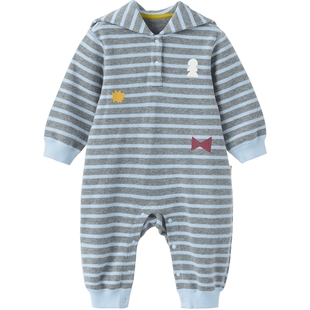 【海军风】papa爬爬春季婴儿衣服连体衣男女宝条纹宝宝爬服冬加厚