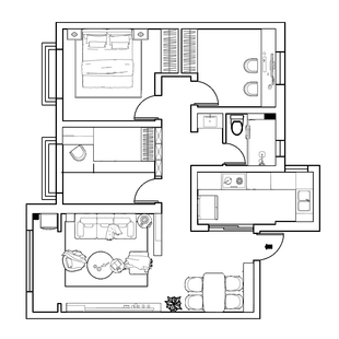 北京上门量房测量户型尺寸结构设计师纯设计服务CAD户型尺寸出图
