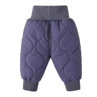 婴幼儿加绒加厚宝宝裤子冬装男童女保暖裤羽绒棉裤小童高腰护肚脐