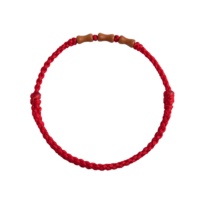 桃木竹节红绳马年本命年转运手绳