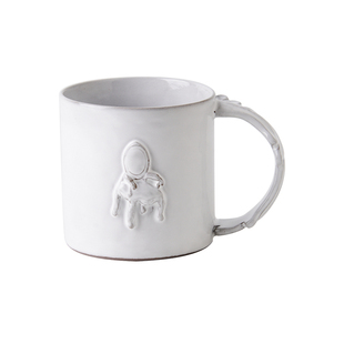 韩国进口Hye hwa yo黑陶白釉浮雕手作马克杯茶杯 餐碗餐盘餐具