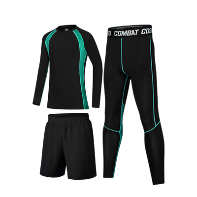 儿童冬季加绒保暖运动打底速干衣男女孩篮球足球长袖紧身衣训练服