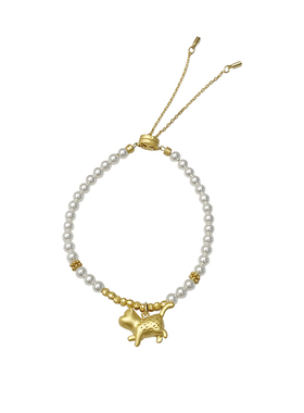 柏林少女轻奢俏皮猫咪珍珠手链女