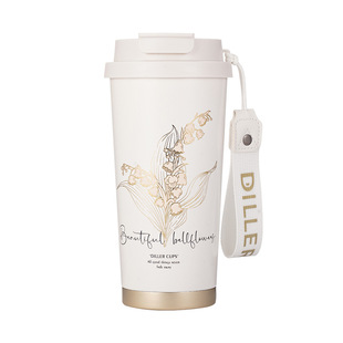 316不锈钢内胆咖啡杯定制印logo男女便携陶瓷保温杯吸管水杯刻字