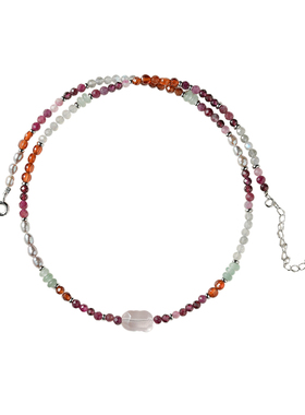 shannai原创中式国风粉水晶项链