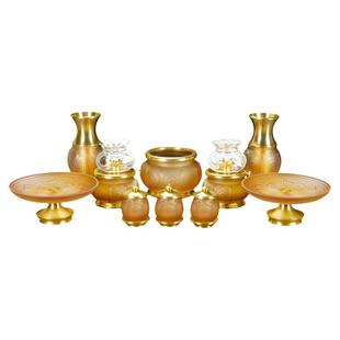 琉璃香炉套装供奉仙家圣水杯佛桌摆件烧插上香专用家用礼佛用品