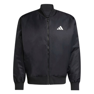 Adidas阿迪达斯男子加绒棒球服飞行员外套运动休闲立领夹克JN1825