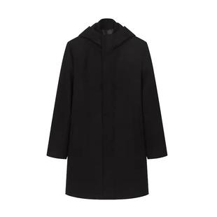 上下衣品秋冬男款毛呢外套连帽中长款鹅绒内胆羊毛大衣男士大衣