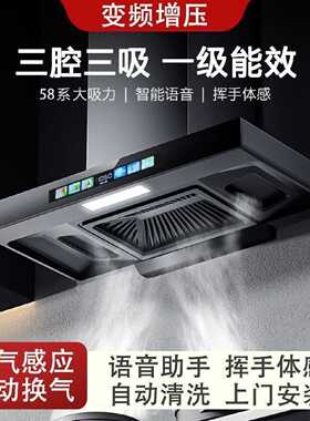 真美抽油烟机厨房家用顶吸油烟机大吸力新款三腔烟机t型欧式脱排
