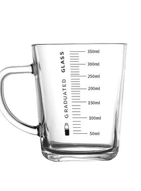食品级加厚玻璃水杯刻度牛奶杯