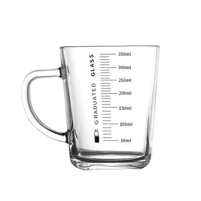 食品级加厚玻璃水杯刻度牛奶杯