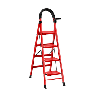 梯子家用折叠伸缩人字梯加厚乔迁专用红色步步高升搬新居高端礼物