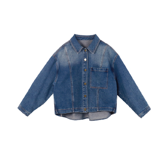 Jane express/简表达复古做旧水洗牛仔女短款宽松外套CWT62004
