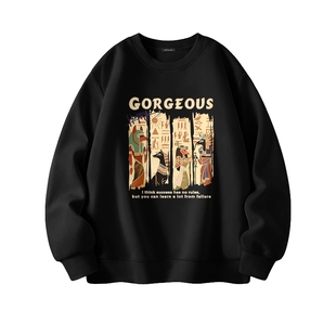 HG真维斯卫衣男款秋季新款美式vibe重磅外套男高级感阔版圆领上衣