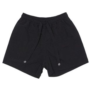 sale!夏日多巴胺韩国oo*wl宽松休闲笑脸刺绣松紧腰系带直筒短裤