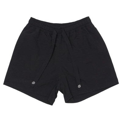 sale！夏日多巴胺韩国oo*wl宽松休闲笑脸刺绣松紧腰系带直筒短裤