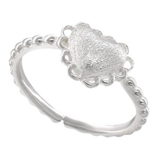 suzyacc kr蕾丝爱心纯银戒指轻奢小众高级感食指戒气质百搭可调节