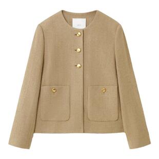 【粗花呢夹克】OVV秋冬热卖女装金属丝羊毛混纺夹克外套