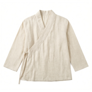 尘事 夏季禅意女装交领棉麻汉服上衣文艺复古短款中式茶服打底衫