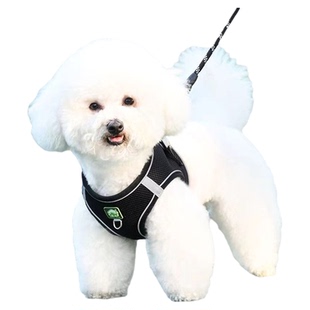 背心式狗狗牵引绳小型犬比熊泰迪博美小狗幼犬胸背带遛狗绳狗链子