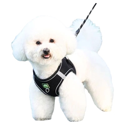 背心式狗狗牵引绳小型犬比熊泰迪博美小狗幼犬胸背带遛狗绳狗链子