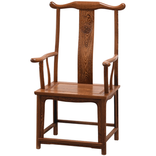 鸡翅木官帽椅红木圈椅中式实木太师椅仿古茶椅茶桌椅子茶室主人椅