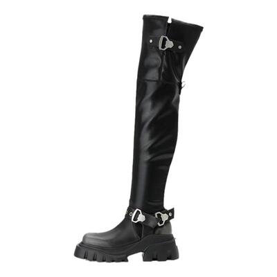 达芙妮lab方糖过膝靴骑士靴