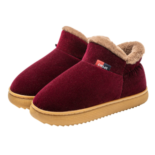 送爸妈长辈棉拖鞋女款冬季新款室内居家防滑加绒保暖可外穿棉鞋男