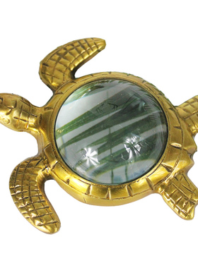 美式风国外黄铜放大镜阅读摆件