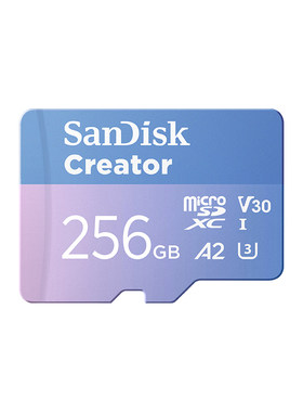 SanDisk闪迪创作者粉卡闪存TF卡256G大疆无人机适用5.3K高清拍摄