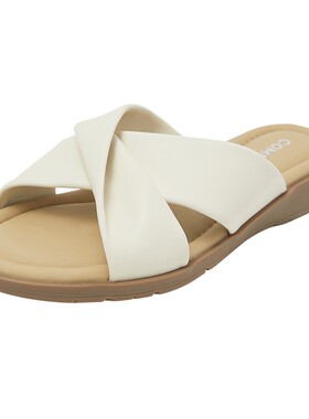 康莉羊皮褶皱拖鞋女凉拖